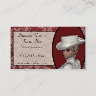 Femme victorienne dans les cartes de visite blancs