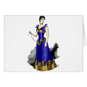 Femme victorienne élégante dans la robe bleue de