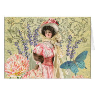 Femme victorienne florale rose Régence