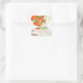 Femme vintage avec étiquette de cadeau de chapeau (Sac)