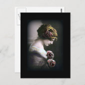 Femme vintage en noir carte postale (Devant / Derrière)