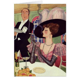 Femme vintage fumant une cigarette en buvant du ch