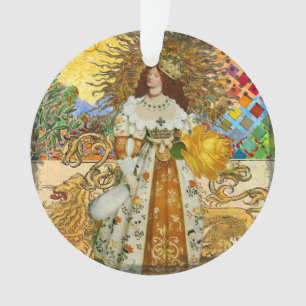 Femme Vintage Soleil Doré : Art Collage Zodiaque L