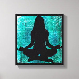 Femme zen faisant Yoga Mur de toile de méditation 