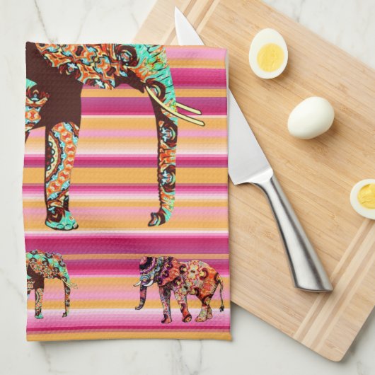 Femmes africaines Eléphant Serviette à main (Quart Plié)