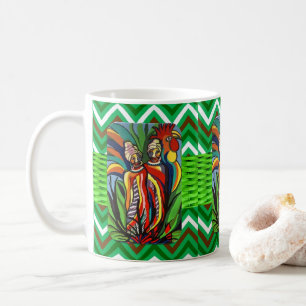Femmes africaines perroquet Vert Chevron Mug
