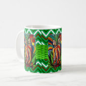 Femmes africaines perroquet Vert Chevron Mug (Devant gauche)