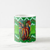 Femmes africaines perroquet Vert Chevron Mug (Centre)