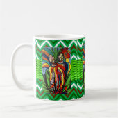 Femmes africaines perroquet Vert Chevron Mug (Gauche)