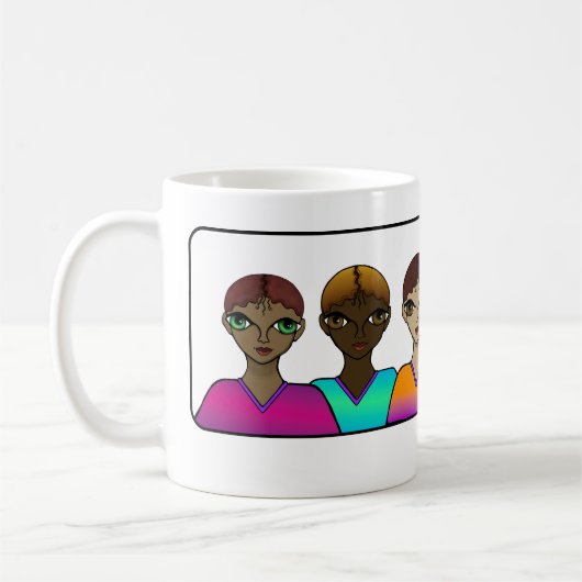 Femmes alignées. Mug (Gauche)