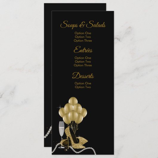 Femmes Anniversaire Menu Programmes (Devant / Derrière)