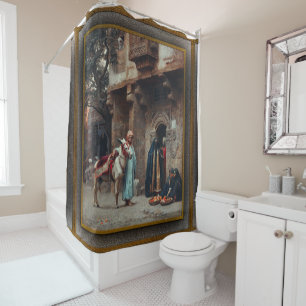 Femmes Arabes Devant Une Porte Douchegordijn