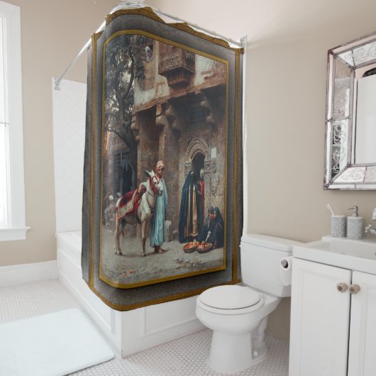 Femmes Arabes Devant Une Porte Douchegordijn (In situ)