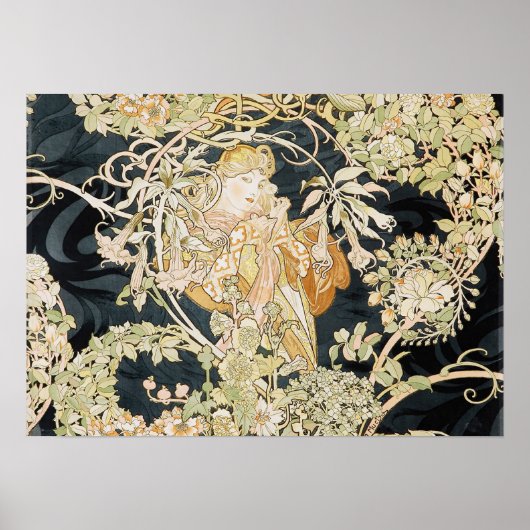 Femmes avec marguerites Poster Art Nouveau (Devant)