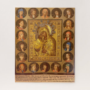 Femmes de l'Ancien Testament entourées d'un puzzle