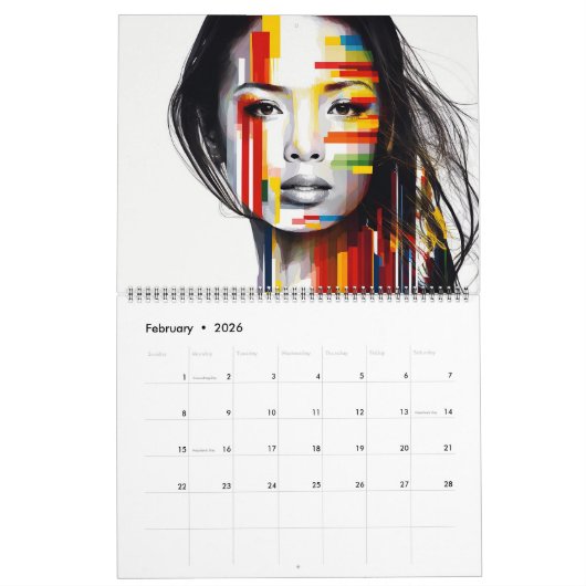 Femmes en détail Calendrier 12 mois (pages fractio (Feb 2026)