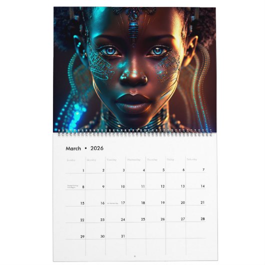 Femmes en détail Calendrier 12 mois (pages fractio (Mar 2026)