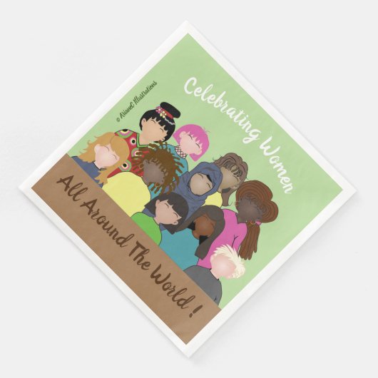 Femmes en fête, 8 mars, serviettes en papier (Coin)