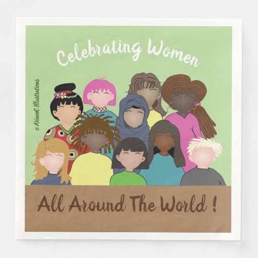 Femmes en fête, 8 mars, serviettes en papier (Devant)