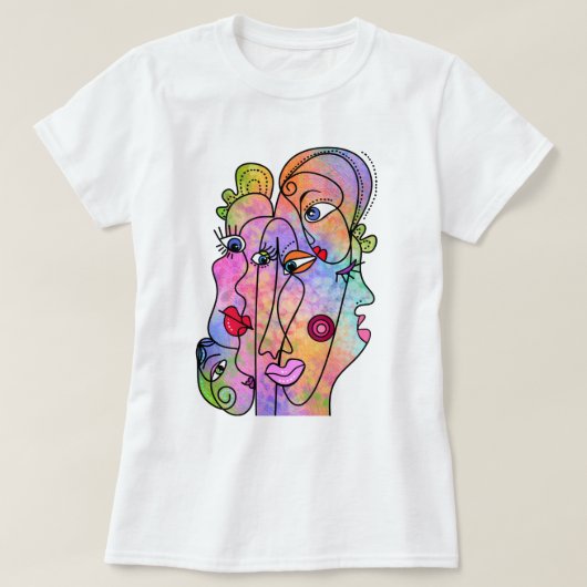 Femmes Face T-Shirt Abstrait Style moderne peintur (Design devant)