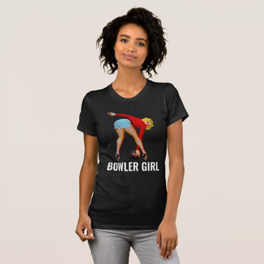FEMMES FILLES BOWLER BOWLING T-SHIRTS (Devant entier)