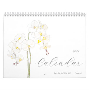 femmes fortes blanc fleurs calendrier 2024