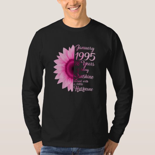 Femmes Janvier Fille 1995 TShirt 28 ans 28e (Devant)