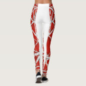 femmes leggings avec vagues rouges et blanches (Dos)