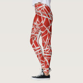 femmes leggings avec vagues rouges et blanches (Gauche)