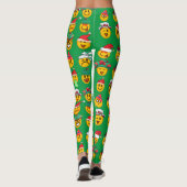 Femmes Leggings verts de Noël | Emoji Leggings (Dos)