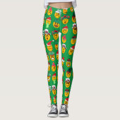 Femmes Leggings verts de Noël | Emoji Leggings (Devant)