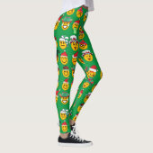 Femmes Leggings verts de Noël | Emoji Leggings (Droite)
