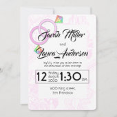 Femmes LGBT Faire-part de mariage (rose) (Devant)