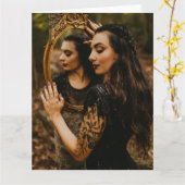 femmes magnifiques avec carte de voeux miroir (Fleur jaune)