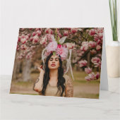 femmes magnifiques avec fleurs pliées carte de voe (Devant)