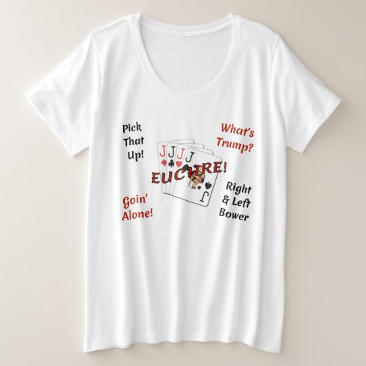 Femmes plus le T-shirt de base de taille - Euchre (Design devant)