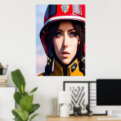 Femmes pompières | AI Art Poster (Bureau à domicile)