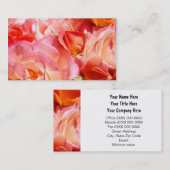 Femmes roses de cartes de visite de fleurs (Devant / Derrière)