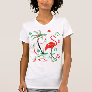 Femmes rouges de T-shirt de babioles de Flamant