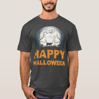 FEMMES Scary Halloween lune design chat T-shirt