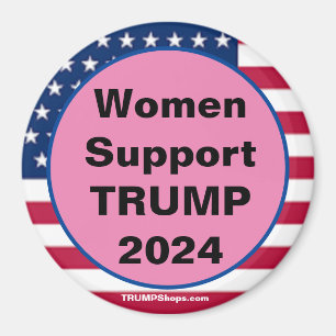 Femmes soutien TRUMP 2024 Aimant rose