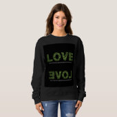 Femmes sweatshirt - noir avec l'impression Amour (Devant entier)