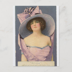 Femmes victoriennes en robe violette carte postale