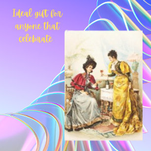 Femmes vintages Boire Vin Antique Toile Imprimer