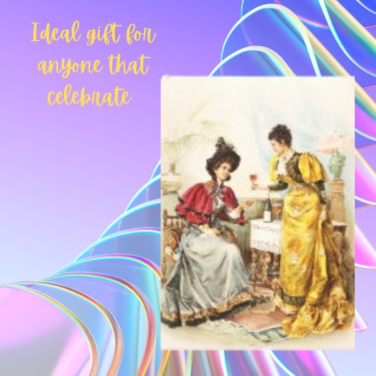 Femmes vintages Boire Vin Antique Toile Imprimer