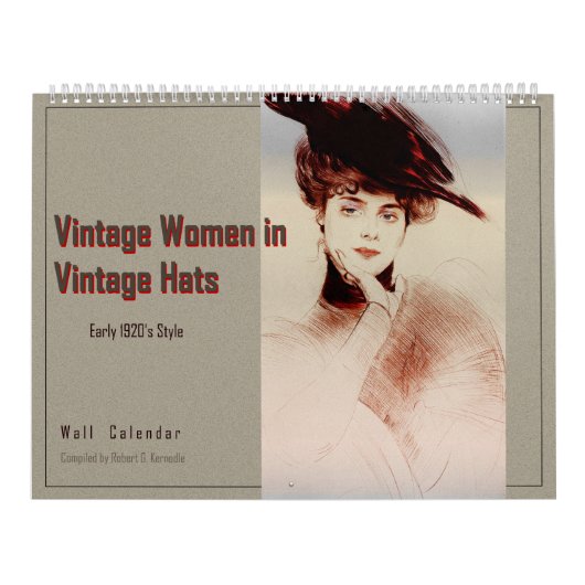 Femmes vintages de calendrier mural dans des (Protection)