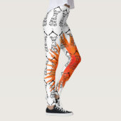 Femmes Yoga Stretch Leggings Orange Flower (Droite)