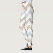 Femmes Zigzag Tan/Beige/Léger Leggings Bleus (Gauche)