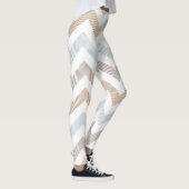 Femmes Zigzag Tan/Beige/Léger Leggings Bleus (Droite)