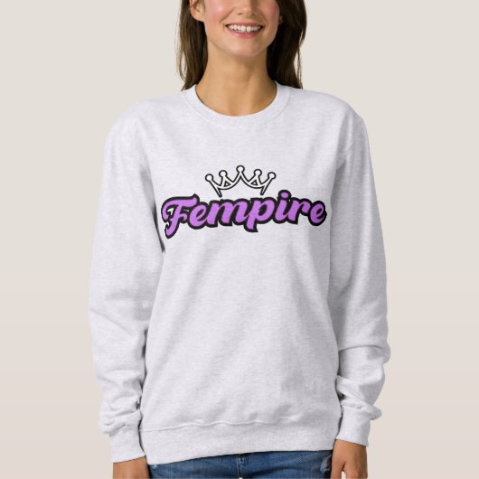 FEMPIRE Logo Purple–Crown Empowerment Design Trui (Voorkant)